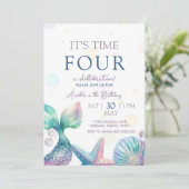 Mermaid Verjaardag Kaart (Staand voorkant)