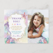 Mermaid-verjaardag onder de zee foto dank je briefkaart (Voorkant)