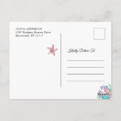 Mermaid Verjaardag Onder De Zee  Foto Uitnodiging (Achterkant)