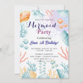 Mermaid Verjaardagsfeest Kaart (Voorkant)