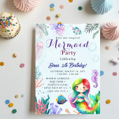 Mermaid Verjaardagsfeest Kaart