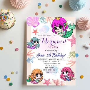 Mermaid Verjaardagsfeest Kaart