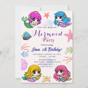 Mermaid Verjaardagsfeest Kaart