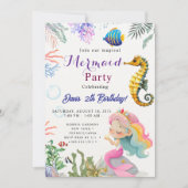Mermaid Verjaardagsfeest Kaart (Voorkant)