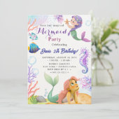 Mermaid Verjaardagsfeest Kaart (Staand voorkant)