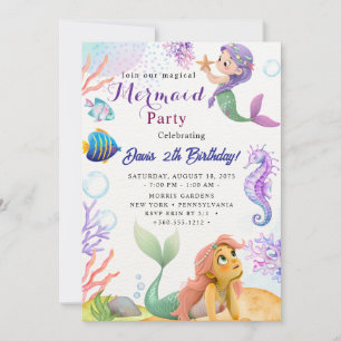 Mermaid Verjaardagsfeest Kaart