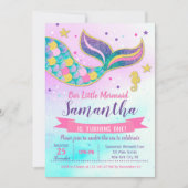 Mermaid Verjaardagsfeest Uitnodigingen (Voorkant)