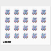 Mermaid Verjaardagsfeestje Sticker – Aangepaste Na (Vel)
