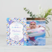 Mermaid verjaardagsfoto uitnodiging (Staand voorkant)