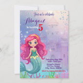 Mermaid verjaardagsuitnodiging voor kinderen kaart (Voorkant)