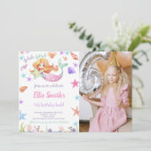  Mermaid verjaardagsuitnodigingen voor kinderen Kaart (Staand voorkant)