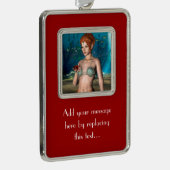 Mermaid Verzilverd Omlijst Ornament (Rechts)