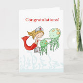 Mermaid Veterinarian Gefeliciteerd Afstuderen Kaart (Voorkant)