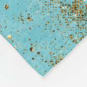 Mermaid Vibes - Gold Glitter Typografie over Blauw Fleece Deken (Hoek)