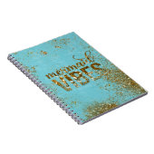 Mermaid Vibes - Gold Glitter Typografie over Blauw Notitieboek (Rechterzijde)