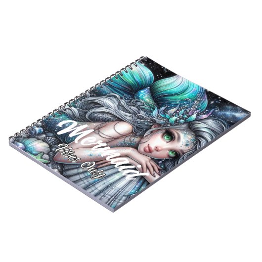 Mermaid Vibes Only Spiral Notitieboek – Fantasy Oc (Linkerzijde)