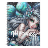 Mermaid Vibes Only Spiral Notitieboek – Fantasy Oc (Voorkant)