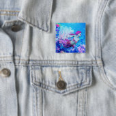 Mermaid Vierkante Button 5,1 Cm (In situ)
