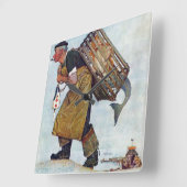 Mermaid Vierkante Klok (Hoek)