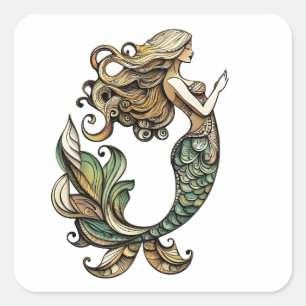 Mermaid Vierkante Sticker