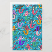 Mermaid vrienden briefpapier (Voorkant / Achterkant)