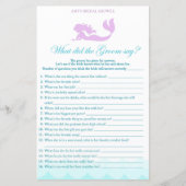 Mermaid Vrijgezellenfeest Game - Wat zei Groom? (Voorkant)