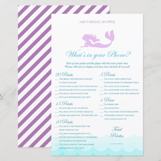 Mermaid Vrijgezellenfeest Game - Wat zit er op je  (Voorkant / Achterkant)