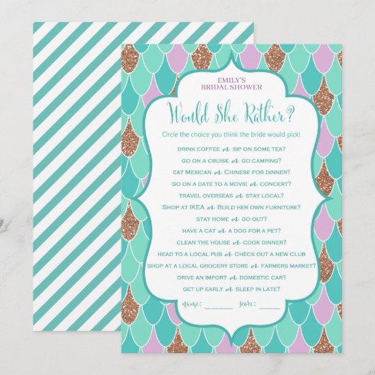 Mermaid Vrijgezellenfeest spel 5x7 Uitnodiging (Voorkant / Achterkant)