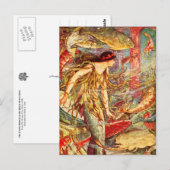 Mermaid wacht op haar kroon briefkaart (Voorkant / Achterkant)