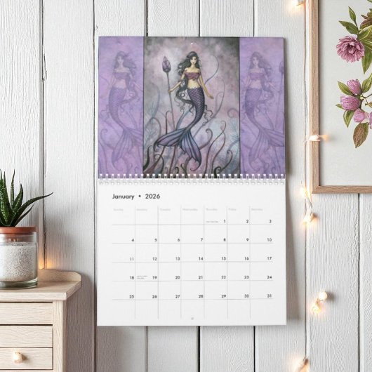 Mermaid Wall Calendar beroemd gemaakt door Molly H Kalender