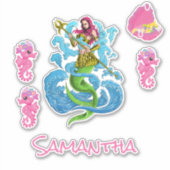 Mermaid Warrior Pink Zee vrienden Sticker (Voorkant)