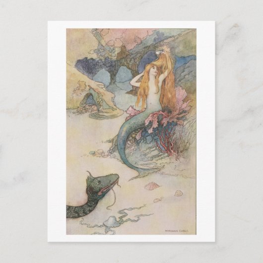 Mermaid Warwick Goble Briefkaart (Voorkant)