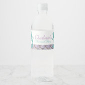 Mermaid Water Bottle Labels, Onder het zee partij Waterfles Etiket (Voorkant)
