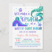 Mermaid Water Slide Birthday Uitnodiging (Voorkant)