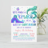 Mermaid Water Slide Birthday Uitnodiging (Staand voorkant)