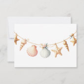 Mermaid watercolor Birthday Invitation Kaart (Achterkant)