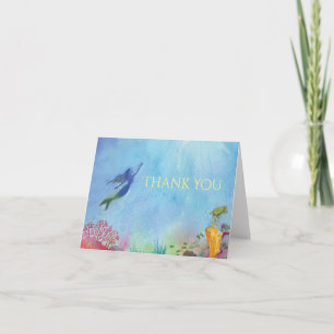 Mermaid Watercolor Thank You Card Bedankkaart