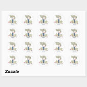 Mermaid Waterverf 1st Birthday Classic Round Stic Ronde Sticker (Vel)