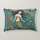 Mermaid Waterverf Accent Kussen (Voorkant)