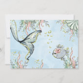 Mermaid Waterverf Baby shower Uitnodiging (Achterkant)