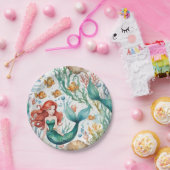 Mermaid Waterverf Birthday Party Papieren Bordje (Feest)