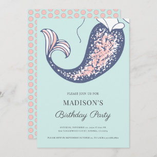 Mermaid Waterverf Birthday Uitnodiging