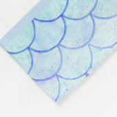 Mermaid Waterverf Blue Fish Scale Pattern Name Fleece Deken (Hoek)