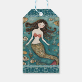 Mermaid Waterverf Cadeaulabel
