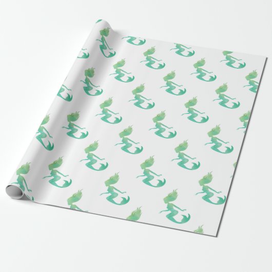 Mermaid waterverf cadeaupapier (Uitgerold)
