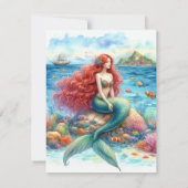 Mermaid waterverf kaart (Achterkant)