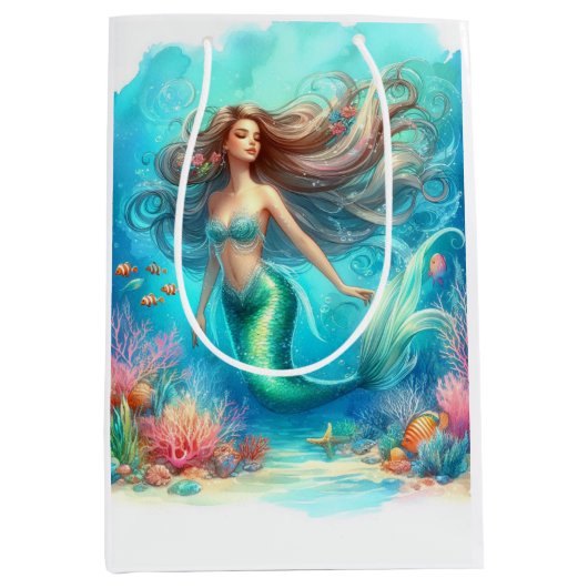 Mermaid waterverf medium cadeauzakje (Voorkant)