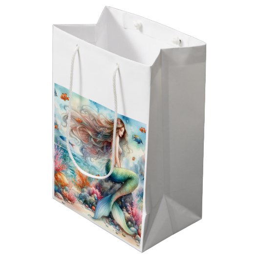 Mermaid waterverf medium cadeauzakje (Voorkant Gekanteld)