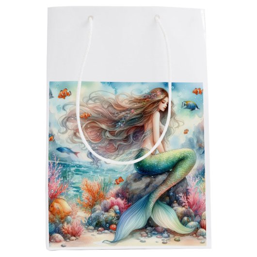 Mermaid waterverf medium cadeauzakje (Voorkant)