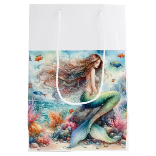 Mermaid waterverf medium cadeauzakje (Achterkant)
